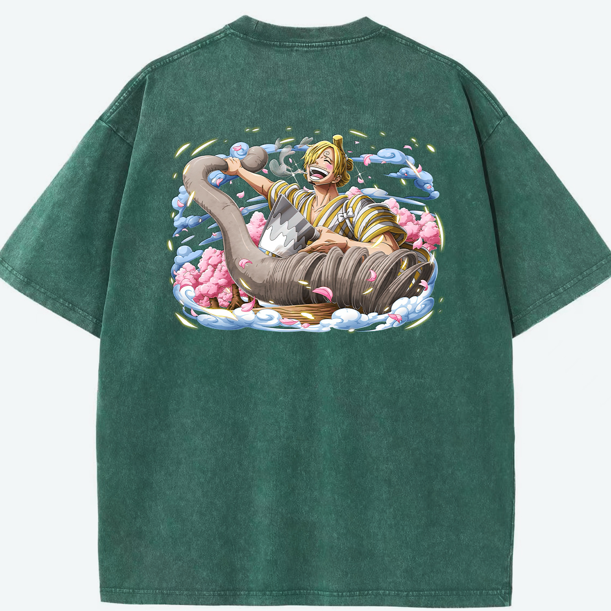 ワンピース サンジ ONE PIECE Sanji 綿100% ヴィンテージ風 半袖Tシャツ（背面プリント）
